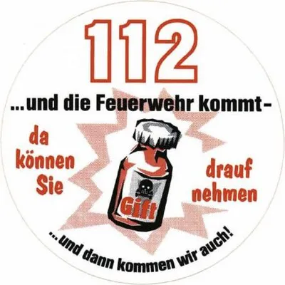 Produktbild von Auto-Aufkleber - 112...und die Feuerwehr kommt - 307755 Gr. ca. 10cm