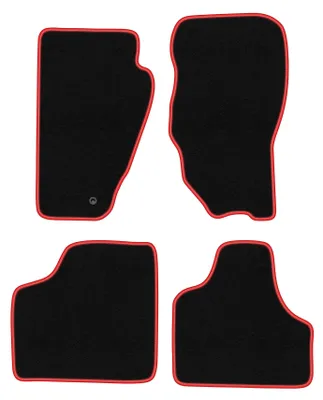 Produktbild von Fußmatten Automatten Velours Schwarz/Rot für Dodge Nitro 2006-2011 Set 4-tlg