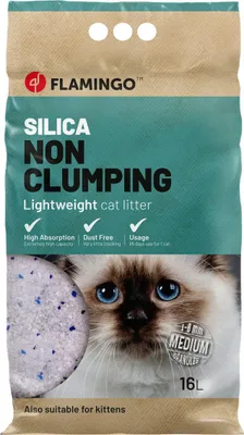 Produktbild von Flamingo Katzenstreu Silikat staubfrei 16L nicht klumpend geruchlos medium Körnung