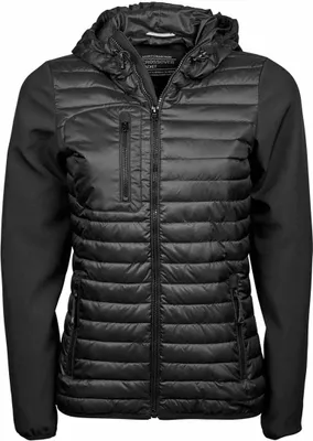 Produktbild von Teejays Damen Crossover Jacke mit Kapuze BC3837 (2XL) (Schwarz)