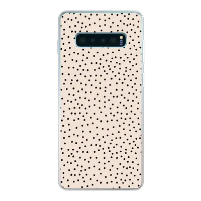 Produktbild von MuchoWow® Handyhülle Schutzhülle Hülle für Samsung Galaxy S10 Lite Polka dot - Beige - Schwarz Silikon Softcase Handy Hülle - Schutz