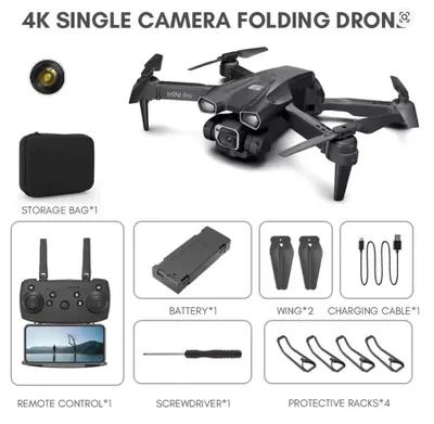 Immagine prodotto di Drone H66 RC - Quadricottero - Telecamera 4K UHD - Telecamera singola - FPV Wi-Fi - Portata 100 m - Autonomia di volo 5–10 min - 130 g