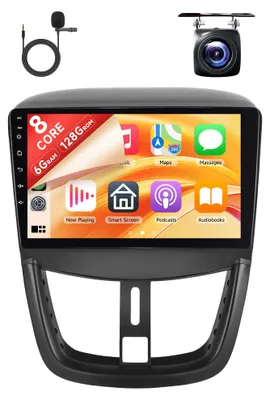 Immagine prodotto di Autoradio da 9 pollici con touchscreen - Android Auto/Apple CarPlay - Bluetooth/WiFi - GPS - Compatibile con Peugeot 207 (2006-2015)