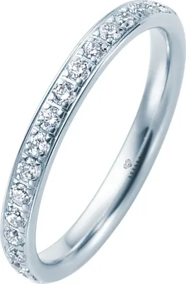 Produktbild von 585er Weißgold Diamant Memory Ring mit Brillanten 0,35 ct. Memoire Eternity 14K Gr. 58