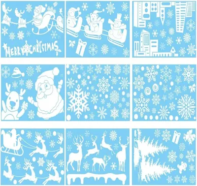 Produktbild von Selbstklebende Fensterbilder Weihnachten – Wiederverwendbare PVC Schneeflocken und Häuser für festliche Fensterdeko, Perfekt für Winterliche Weihnachtsgestaltung