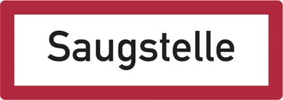 Produktbild von Dreifke® Feuerwehrschild, Saugstelle - DIN 4066 | Alu geprägt | 420x148 mm, 1...