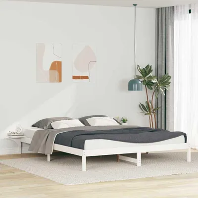 Zdjęcie produktu dla Maison Exclusive – rama łóżka z szafkami nocnymi, biała, 180 x 220 cm