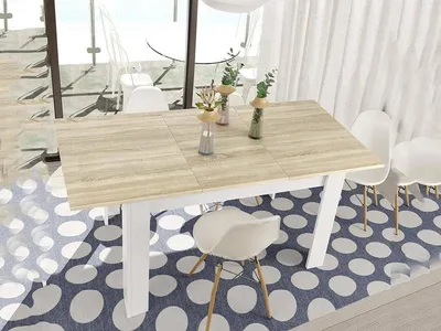 Immagine prodotto di Dmora Tavolo Allungabile Abudula 90x190x78h cm Bianco, Allungabile 8 Posti
