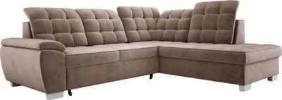 Produktbild von Komfortables Ecksofa LOTTA, Maße 258x212cm, Mit Schlaffunktion Und Hochwertiger Polsterung – Ideales Möbelstück Für Kleine Und Große Räume Anordnung auf der Rechten Seite Farbe: CAPPUCINO