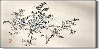 Produktbild von Leinwand Uhr Küche Wohnzimmer Bild 60x30 Malerei Asiatische Baum Zweige Kunst - weiße Hände