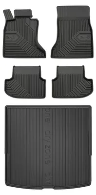 Zdjęcie produktu dla Dywaniki gumowe + mata bagażnika do BMW Seria 5 F11 2013-2017 (kombi, standardowy bagażnik) – czarne, dopasowane – Wielganizator