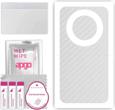 Produktbild von apgo Rückseite Schutzfolie, Skin, kompatibel mit ZTE Changxing 60, Hinten Displayschutzfolie aus Vinylfolie, kratzfest, einfache Montage - Transparenter Kohlenstoff