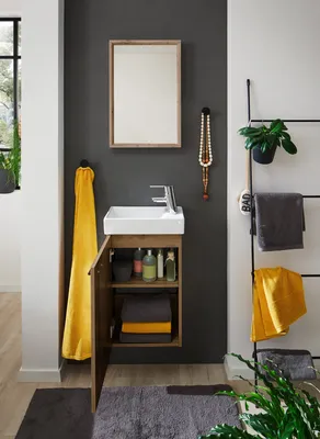 Zdjęcie produktu dla Badezimmer-Set >Amy< in Wildeiche Optik - 41x165x23 (BxHxT)