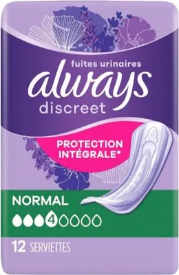 Image de Always Discreet Serviettes Normal - 8 paquets de 12 protections