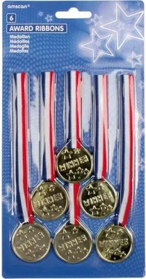 Productafbeelding van Amscan Medaille Goud 3,8 Cm 6 Stuks