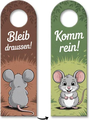 Produktbild von Cartoon Mäuse Bleib draußen Komm rein Türhänger