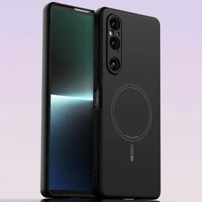 Produktbild von Magnetische Handyhülle für Sony Xperia 1 V, MagSafe kompatible, Flüssig Silikon Stoßfest Kratzfest Hülle Schwarz