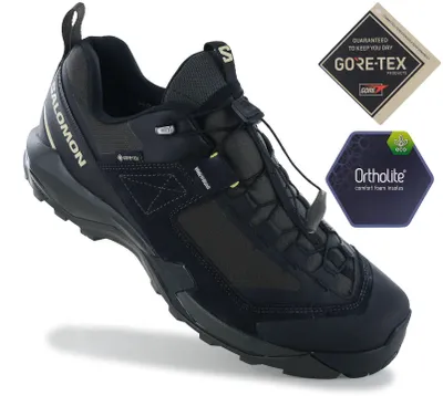Image de Salomon X-ULTRA Alpine GTX - GORE-TEX - Chaussures de randonnée pour hommes, chaussures de trekking, couleur noire, référence 492142, taille européenne 45 1/3, taille britannique 10.5