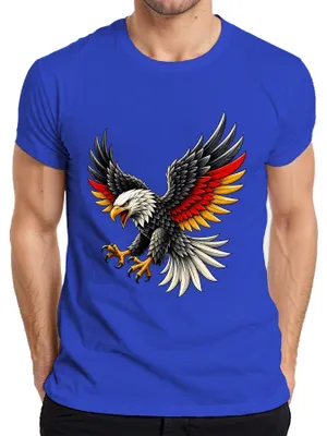 Produktbild von Deutschland Adler Bundesadler Stolz Schwarz Statement Sarkasmus Herren T-Shirt, Blau, L