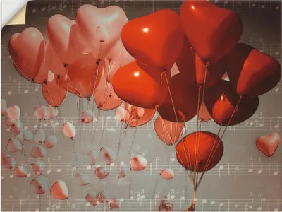 Produktbild von ARTland Wandbild, selbstklebend Rote Herzen Größe: 60x45 cm