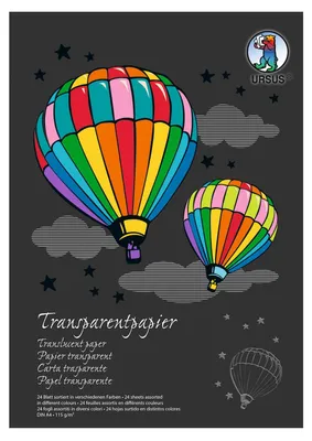 Transparentpapier-Block DIN A4, 115 g, 24 Blatt, 17 Farben