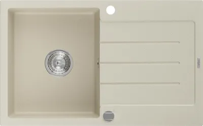 Immagine prodotto di Mexen Bruno lavello in granito a una vasca con sgocciolatoio 795 x 495 mm, beige, sifone cromato - 6513791010-69