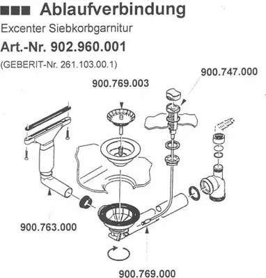 Produktbild von Ab- und Überlaufgarnitur für Sonnet 684 FRADURA Kunststoffspüle von Franke / Ersatzteil Spüle / Ablaufgarnitur