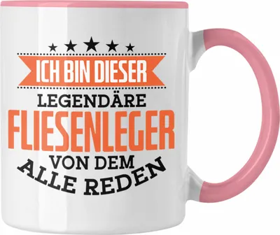 Produktbild von Trendation - Fliesenleger Tasse Geschenk Spruch Geschenkidee Legendäre Fliesenleger (Rosa)