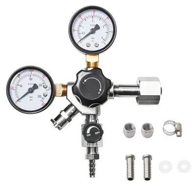 CO2-Regler mit Druckentlastung, Doppelanzeige, 0-3000 psi Eingang
