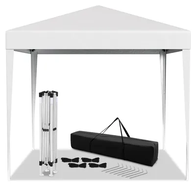 Produktbild von Vigevee Faziango Pavillon 3x3 m ohne Seitenwände, Pop-Up Faltpavillon mit wasserdichtem 210D-Oxforddach, UV-Schutz 50+, 3-fach höhenverstellbar, Tragetasche, Weiß