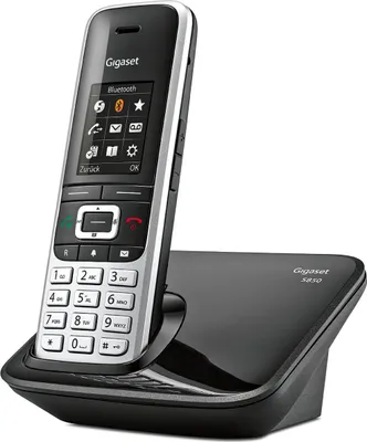 Obrázek produktu pro Gigaset S850, Analog/DECT telefon, 500 pol., Identifikace volajícího, SMS, Černá, Platinová