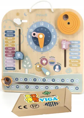 Produktbild von Viga PolarB Manipulativtafel Kalender Uhr Lernspielzeug