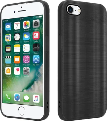 Obrázek produktu pro Cadorabo Case for Apple iPhone 7 / 7S / 8 / SE 2020 Protective Cover in Black Pouzdro na mobilní telefon TPU Silicone Etui Case