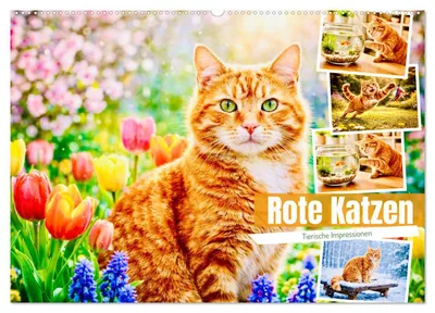 Produktbild von Rote Katzen (Wandkalender 2027 DIN A2 quer), CALVENDO Monatskalender