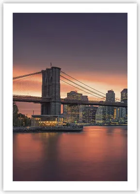 Produktbild von Poster - Poster ohne Rahmen - New York Brücke Nacht - 50x70 cm - Wand Bild - Wanddeko - Wandbilder - Kunstposter - Wandposter - Bilder - Kunstdruck - Wanddekoration - Wandbild - P2XPA50x70-4048