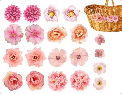 Produktbild von Künstliche Blumenköpfe - 20 Stück zum Basteln - Dekoration für DIY-Projekte und Scrapbooking - Rosa