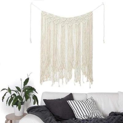 Zdjęcie produktu dla Famanu, makramowa dekoracja ścienna w stylu boho - 110 cm x 90 cm