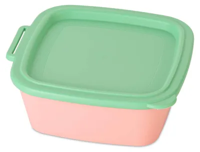 Imagen del producto de koziol NORA BOX, recipiente de 750 ml con tapa, color rosa pastel/verde medio