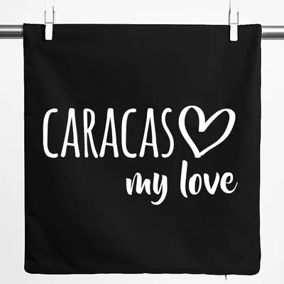 Produktbild von Huuraa Kissenbezug Caracas my love 40x40cm Black Baumwolle Dekokissenbezug Geschenkidee
