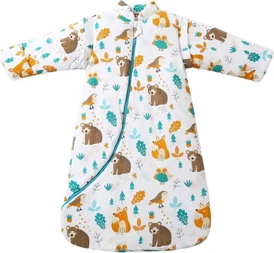 Produktbild von Baby Winterschlafsack 3.5 Tog, Baumwolle, Größe M 75 cm, für Kinderzimmer, Tierwelt