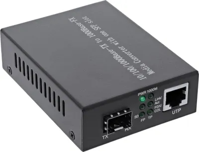 Image de InLine® 66659D Convertisseur réseau média 10/100/1000Mb/s TP vers SFP fibre optique (pour LC Duplex), SM, 20km
