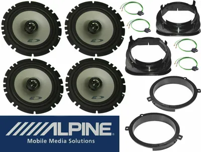 Produktbild von Alpine passend für Mercedes Benz W202 C Klasse Komplett Lautsprecher Set Vorn Hinten 440 Watt