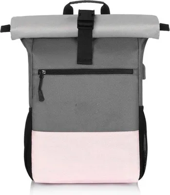 Produktbild von Famanu Rucksack für Damen, Laptoprucksack für 17,3 Zoll Laptop, Schulrucksack mit USB-Ladeanschluss - 26L - Rosa