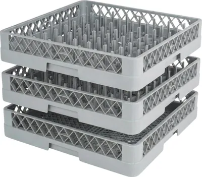 Produktbild von MORLEOS 2+1 Set Spülkorb 50x50 für Gastro Spülmaschine – 2x Tellerspülkorb  + 1x Besteckspülkorb ( Durchfallschutz ) Geschirrkorb für Restaurant Hotel Catering - Abtropfkorb