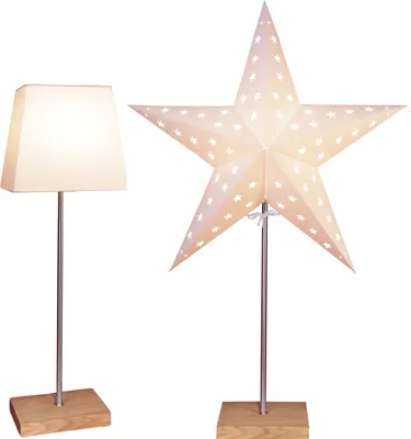 Zdjęcie produktu dla Lampa stołowa Best Season Star z plastikowym kloszem i papierową gwiazdą