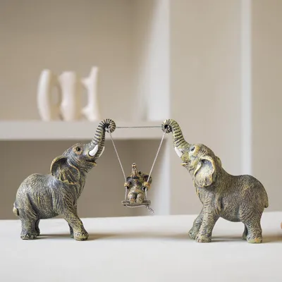 Image de Omgoods - Statue d'éléphant pour la décoration intérieure - Adorable éléphant, cadeau idéal pour les femmes