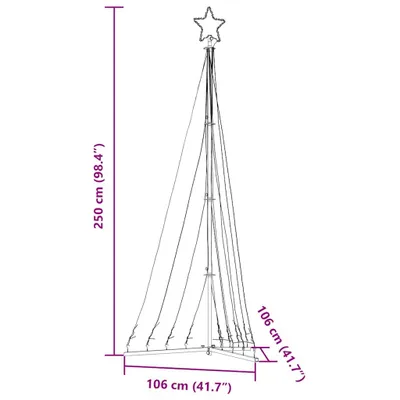 Image de vidaXL Arbre de Noël LED 447 LED blanc froid 250 cm