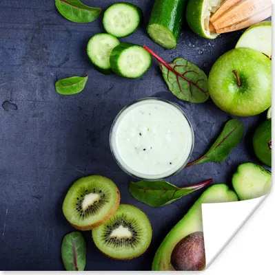 Produktbild von MuchoWow® Poster Smoothie - Obst - Grün 75x75 cm - Wand Dekoration