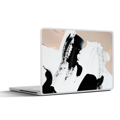 Produktbild von MuchoWow® Laptop Aufkleber Sticker Cover Schwarz - Abstrakt - Design 30x22 cm - Laptop-Sticker