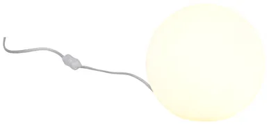 Image de Lampe de table PINGPONG blanche, 1xE27x25W, verre, dimensions : 18,5x20x20 cm, IP20, RL